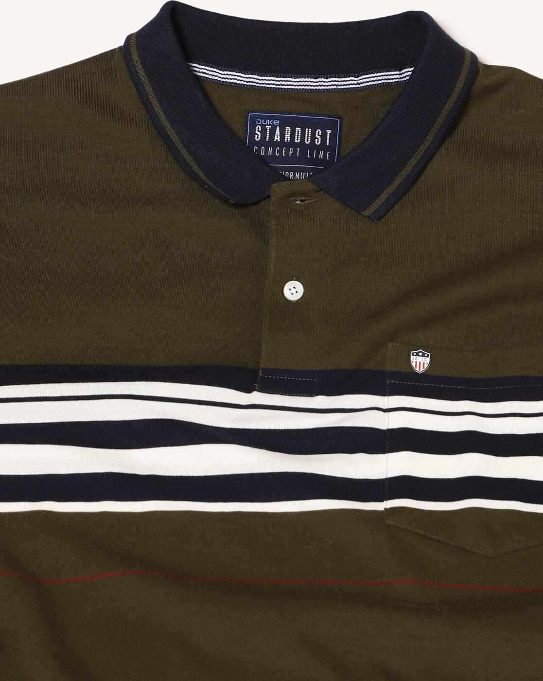 DUKE | Colourblock Polo T-Shirt with Placement Stripes|4