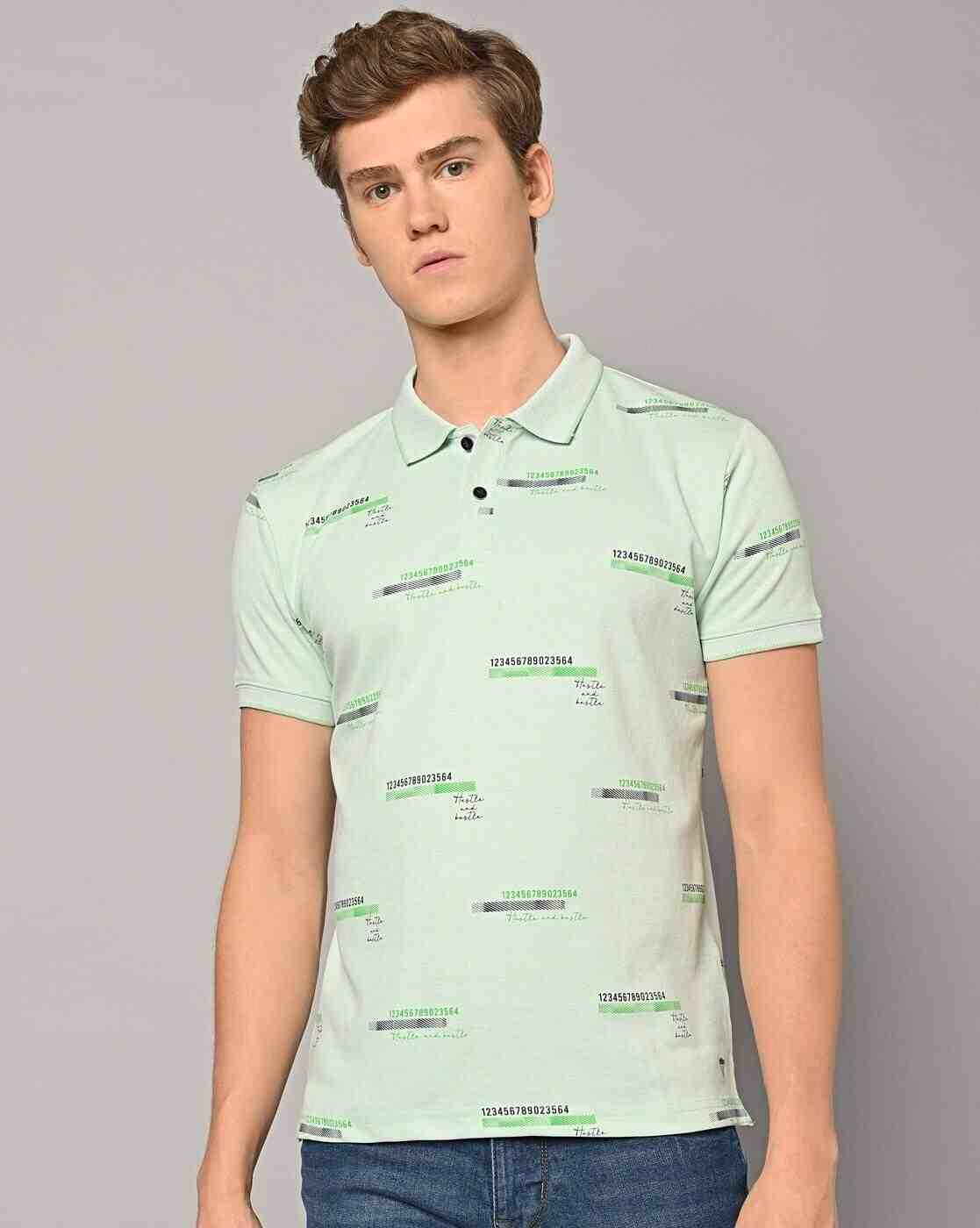 Regular Fit Numeric Print Polo T-Shirt