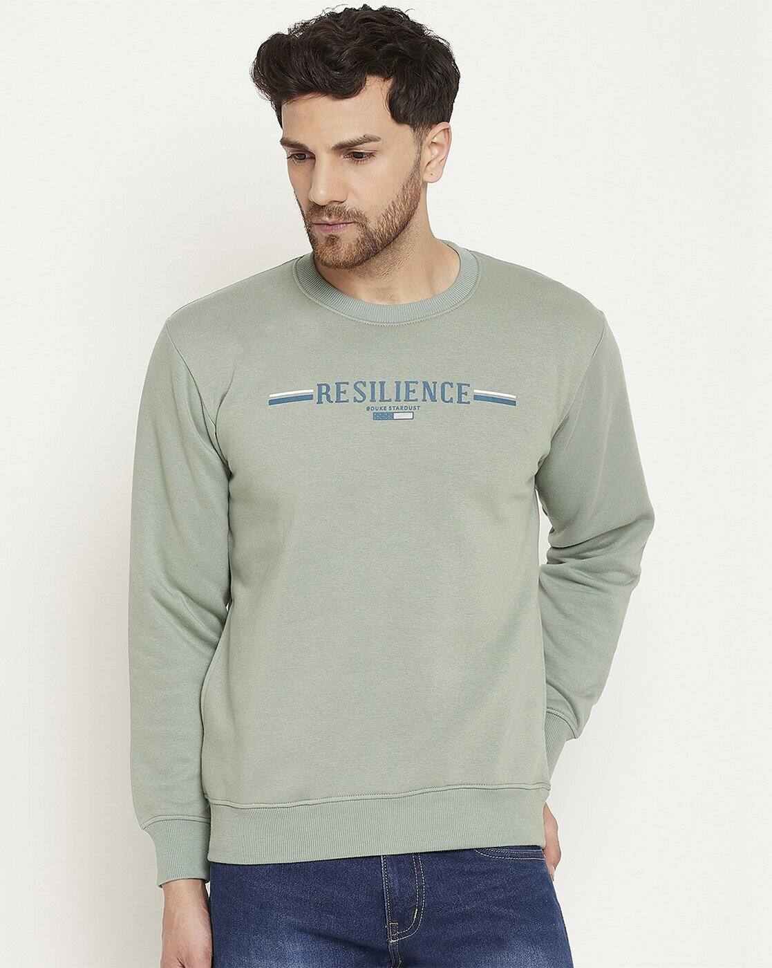 Men Typographic Print Crew-Neck Sweatshirt