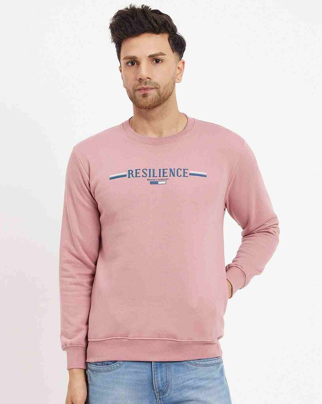 Men Typographic Print Crew-Neck Sweatshirt