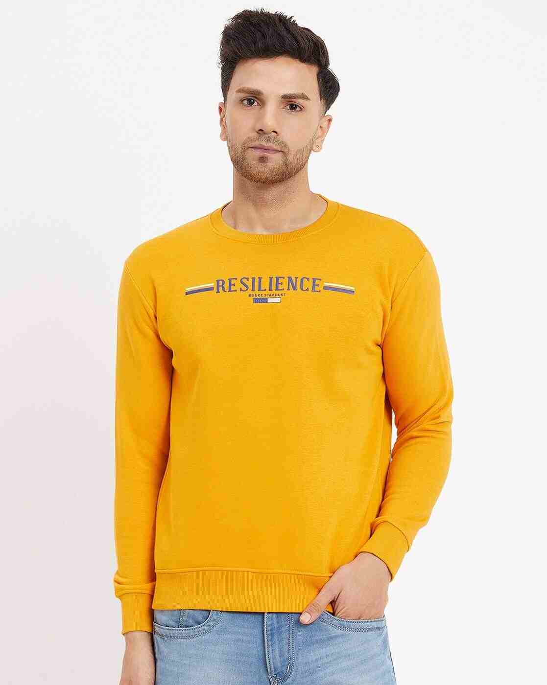 Men Typographic Print Crew-Neck Sweatshirt