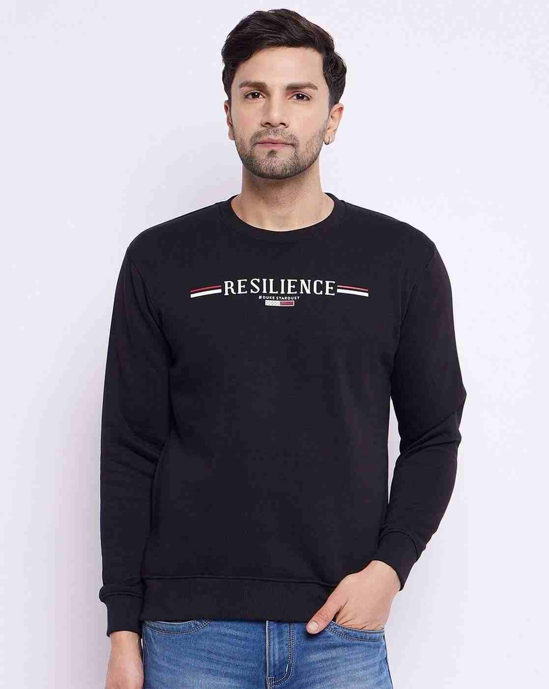 Men Typographic Print Crew-Neck Sweatshirt