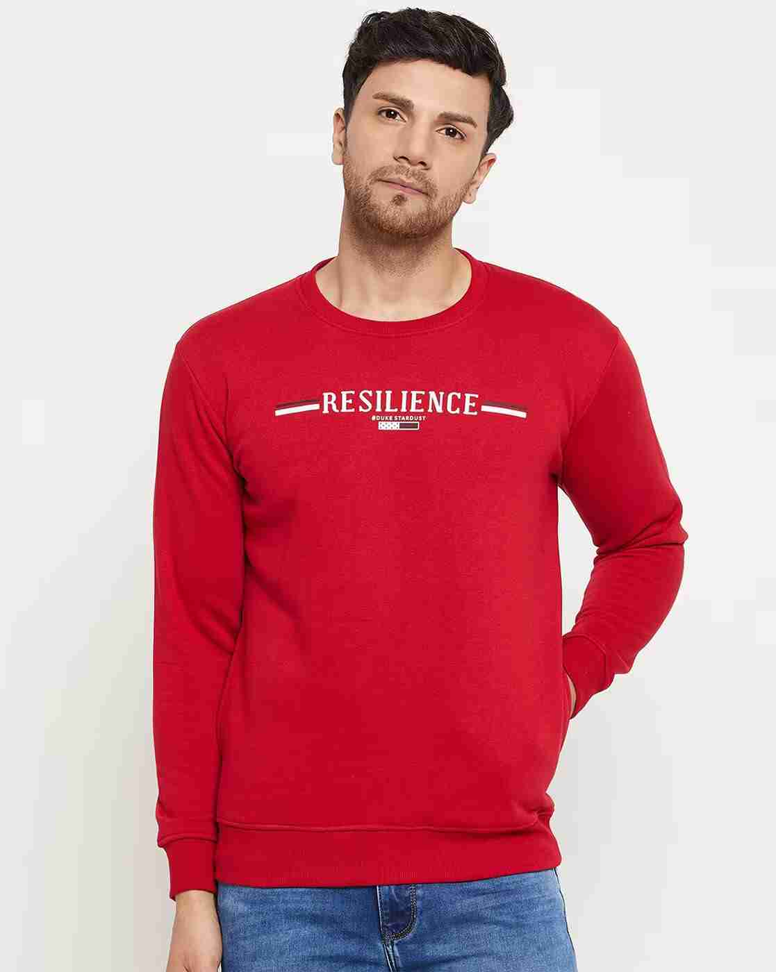 Men Typographic Print Crew-Neck Sweatshirt