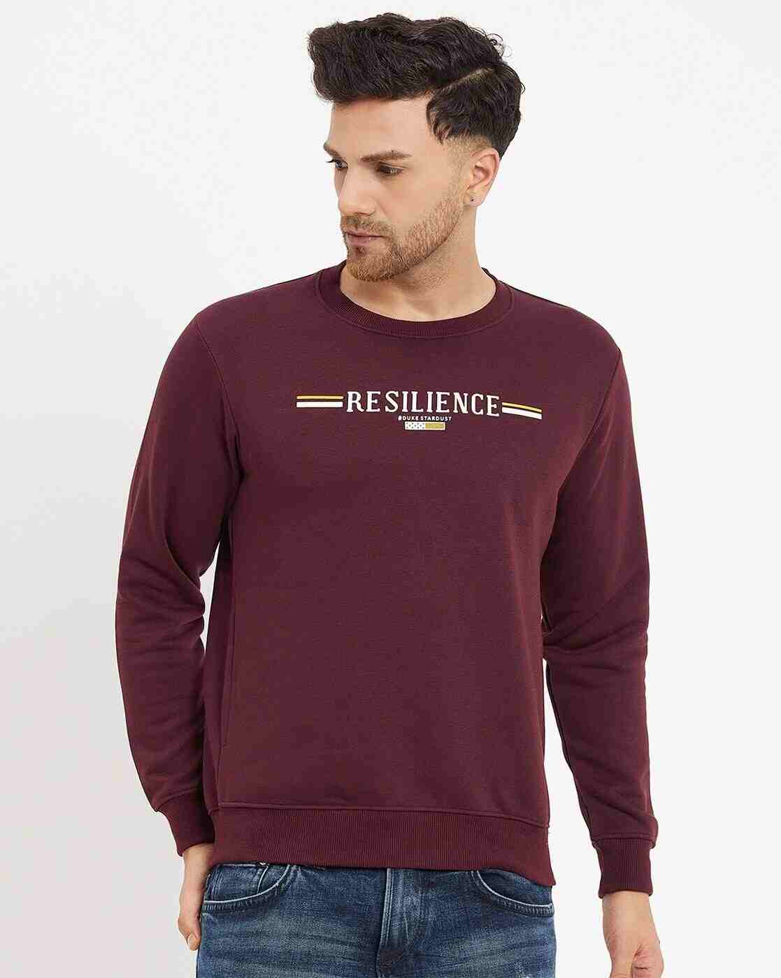 Men Typographic Print Crew-Neck Sweatshirt