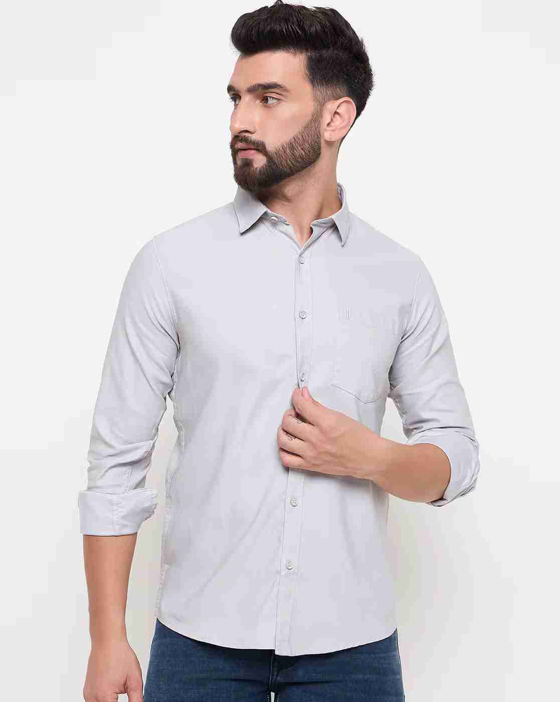 Men Slim Fit Shirt with Patch Pocket