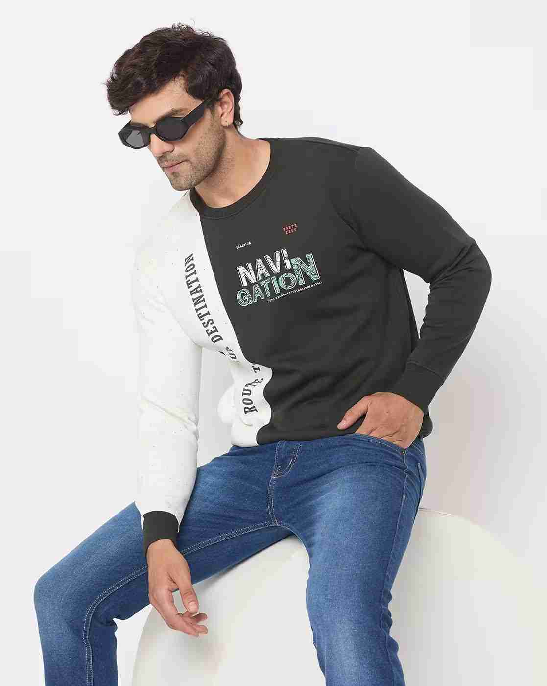 DUKE | Men Colourblock Regular Fit Crew-Neck Sweatshirt|4