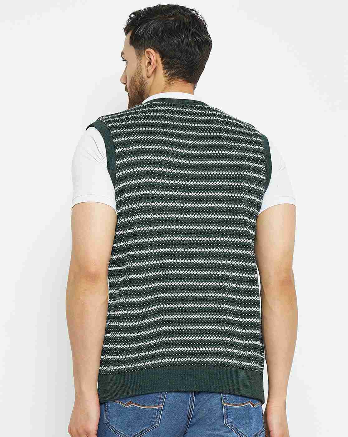 DUKE | Men Stripe-Knit Sleeveless Sweater|4