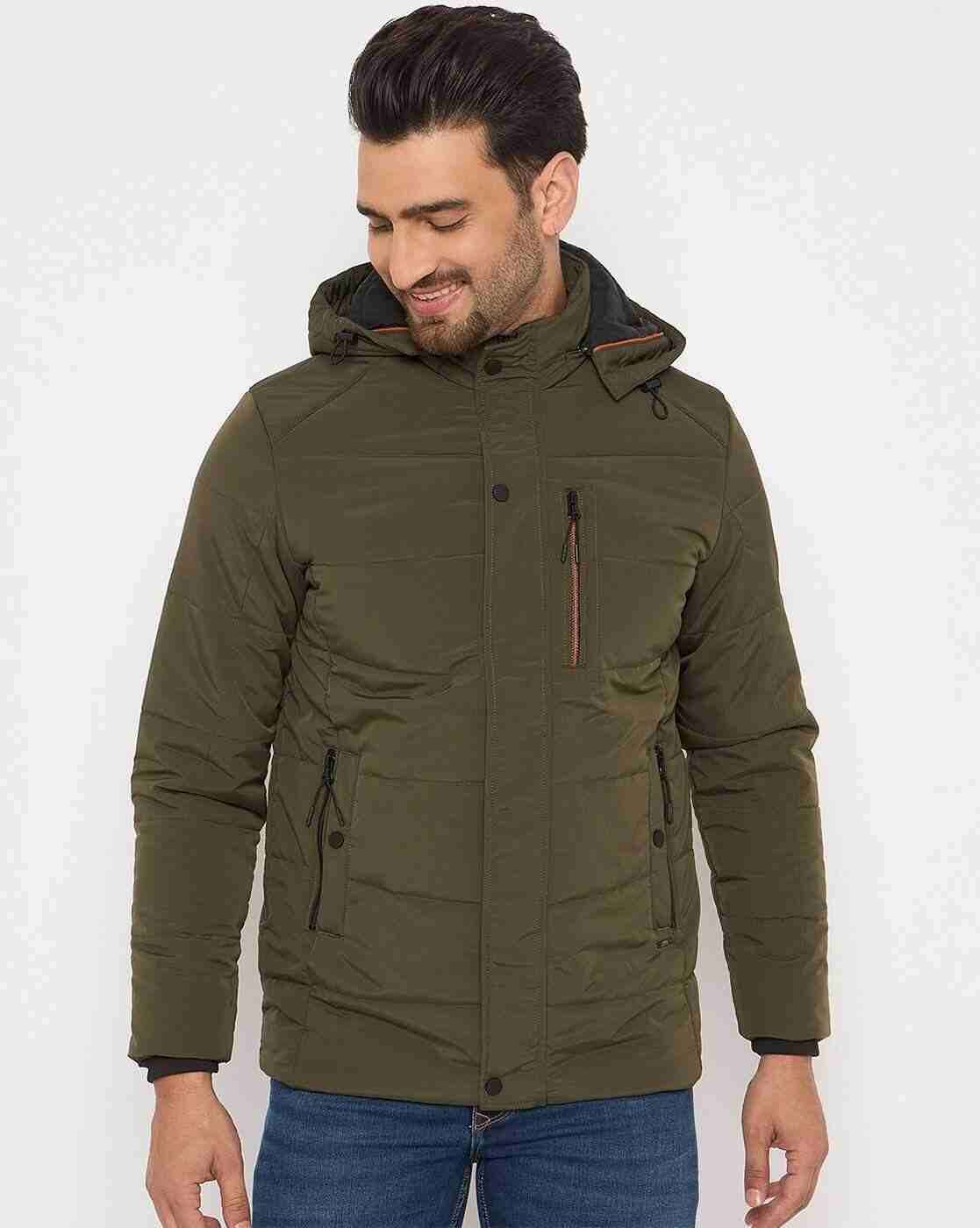 DUKE | Men Regular Fir Zip-Front Puffer Jacket with Detachable Hood|0