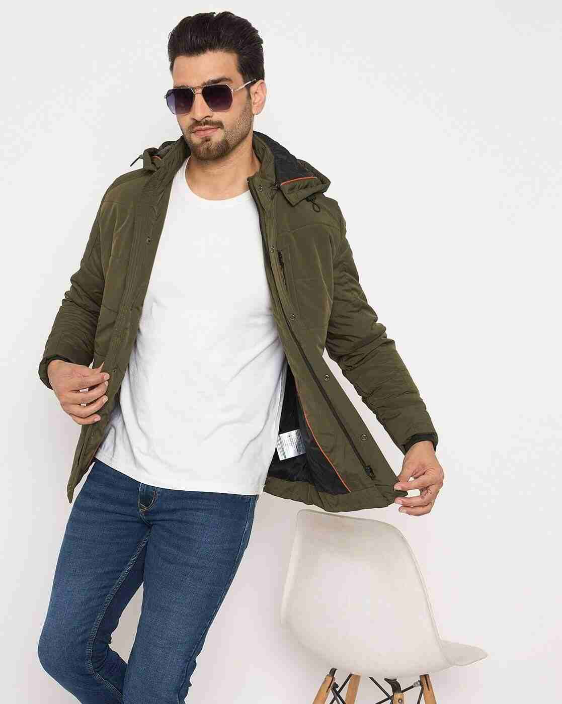 DUKE | Men Regular Fir Zip-Front Puffer Jacket with Detachable Hood|5