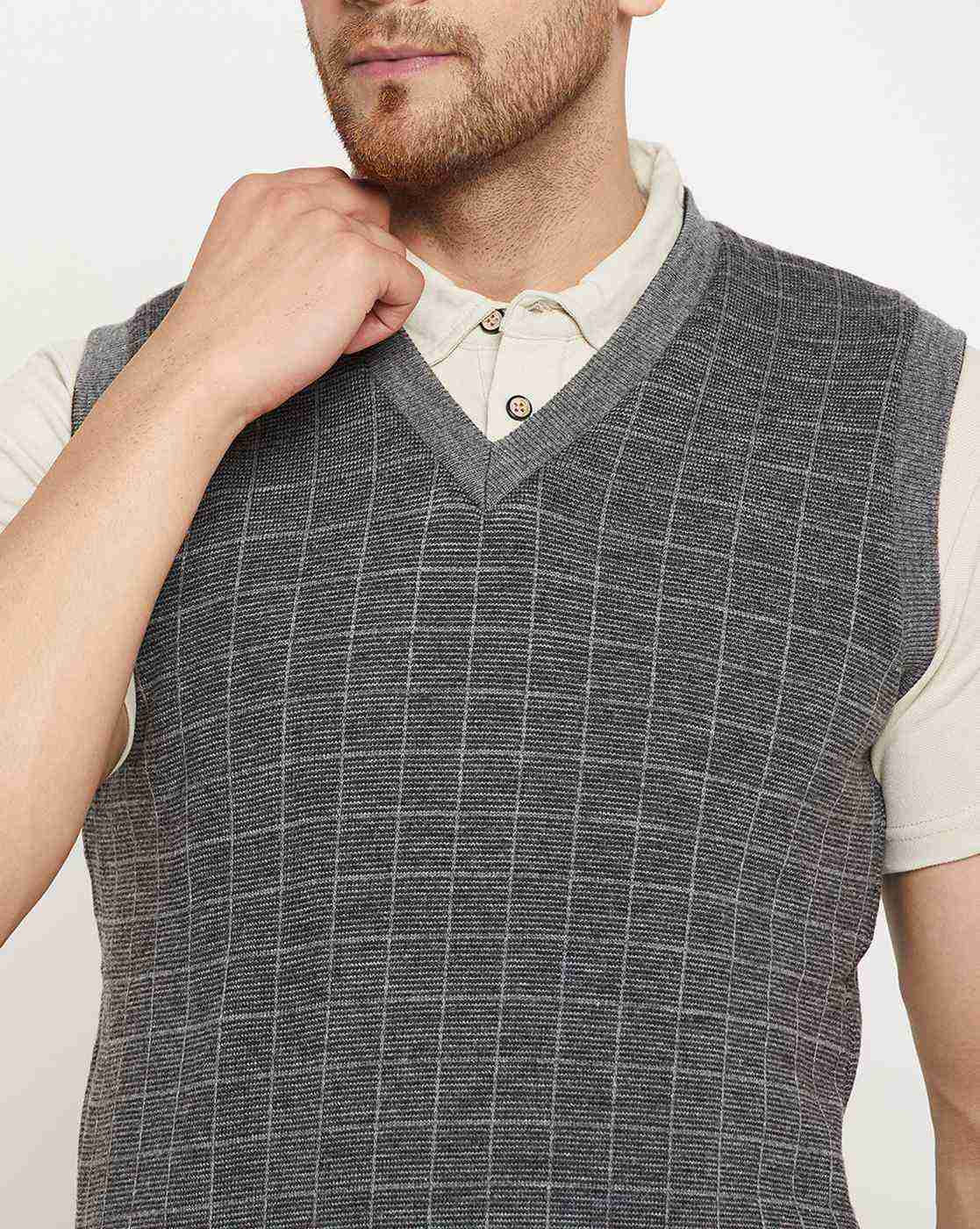 DUKE | Men Geometric Knit Regular Fit Pullover|8