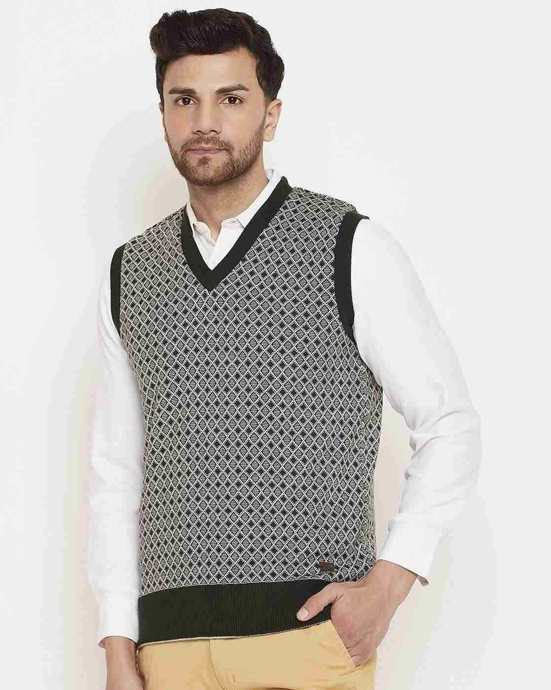 DUKE | Men Geometric Knit Regular Fit Pullover|2