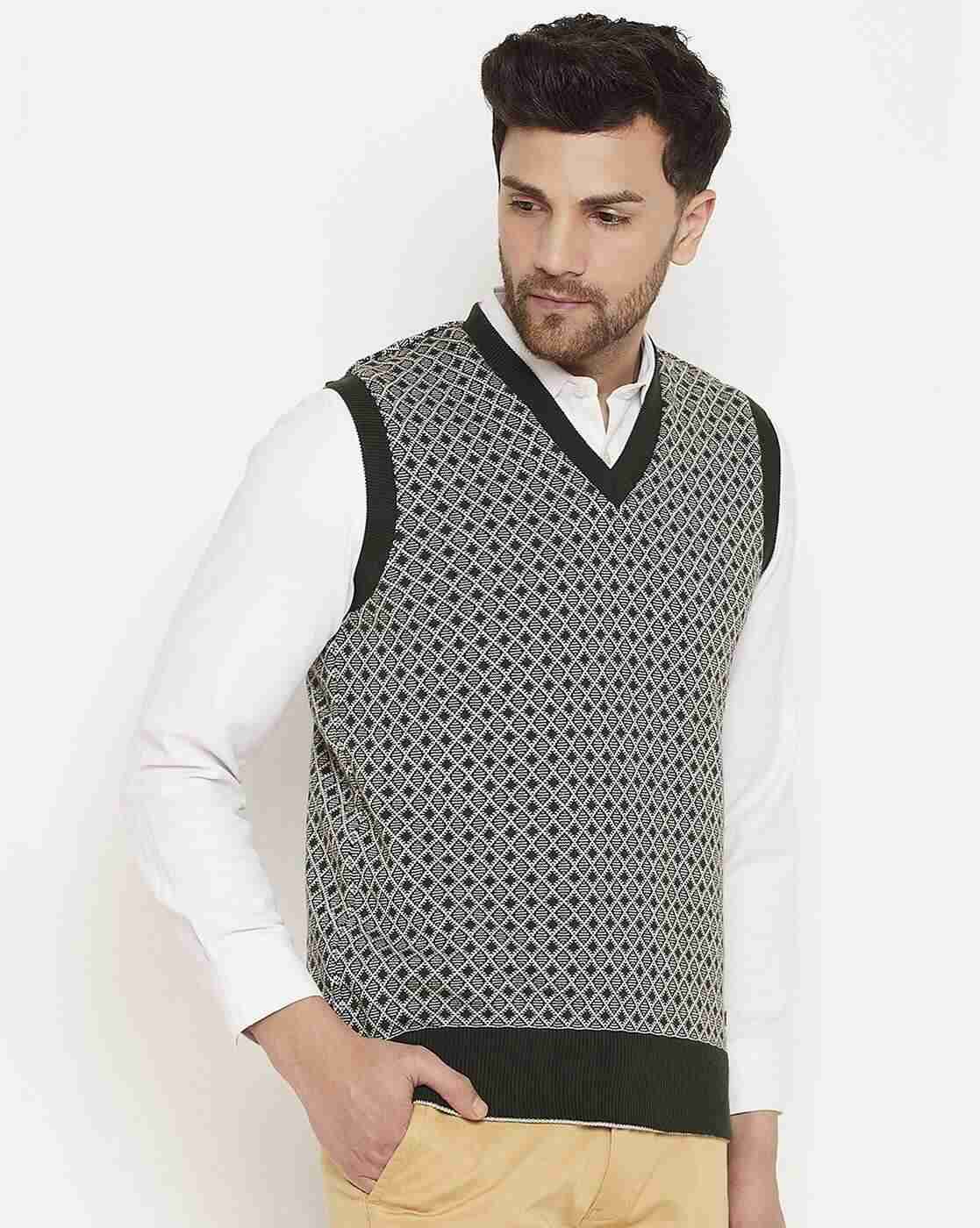 DUKE | Men Geometric Knit Regular Fit Pullover|3