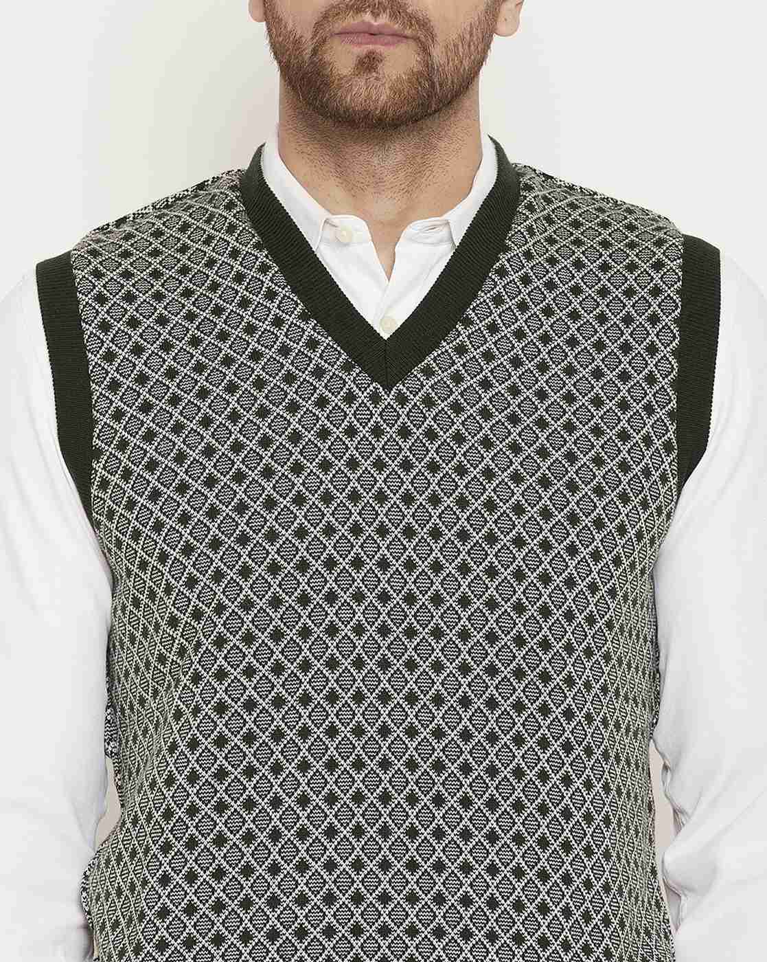 DUKE | Men Geometric Knit Regular Fit Pullover|7