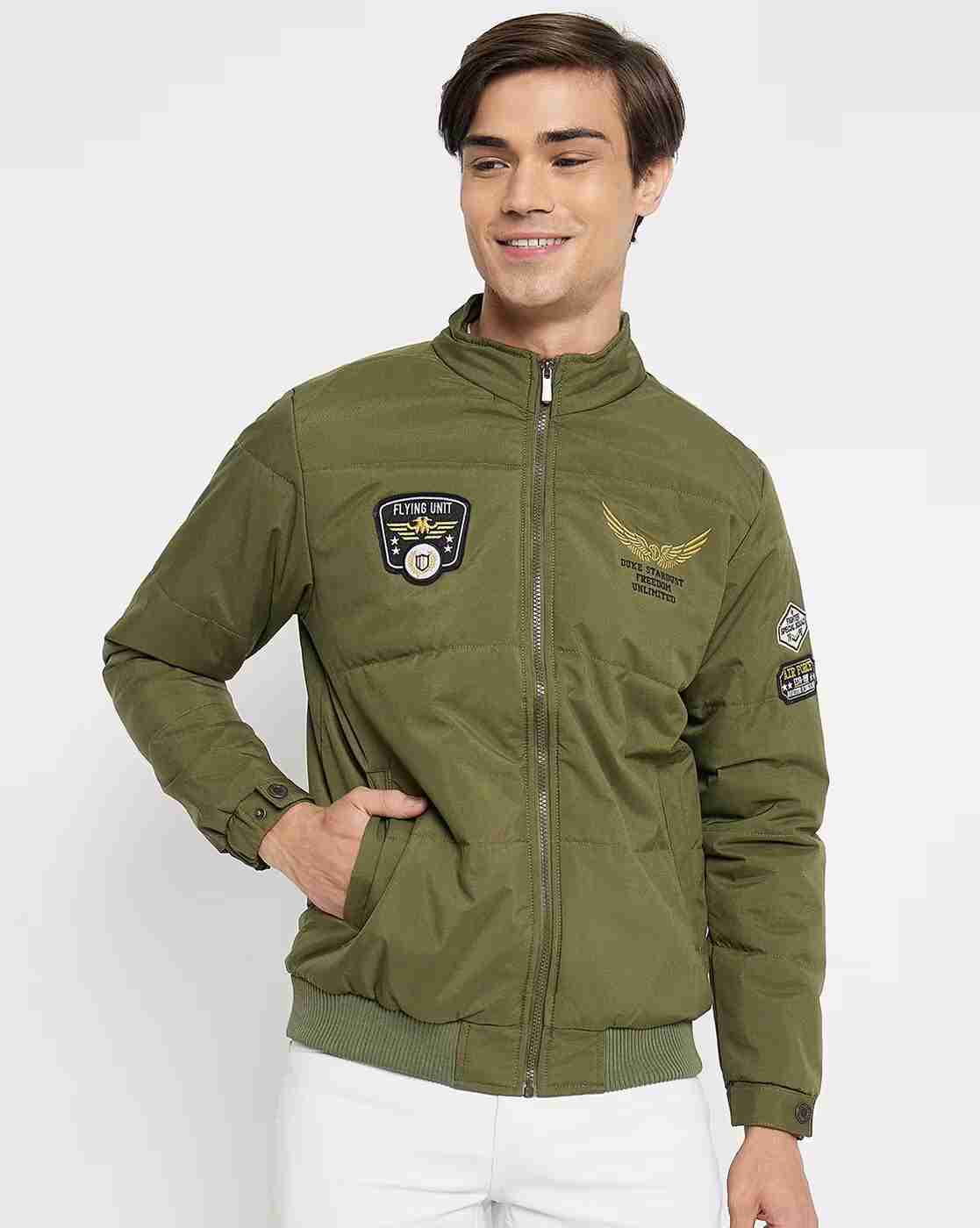 DUKE | Men Embroidered Regular Fit Puffer Jacket|0
