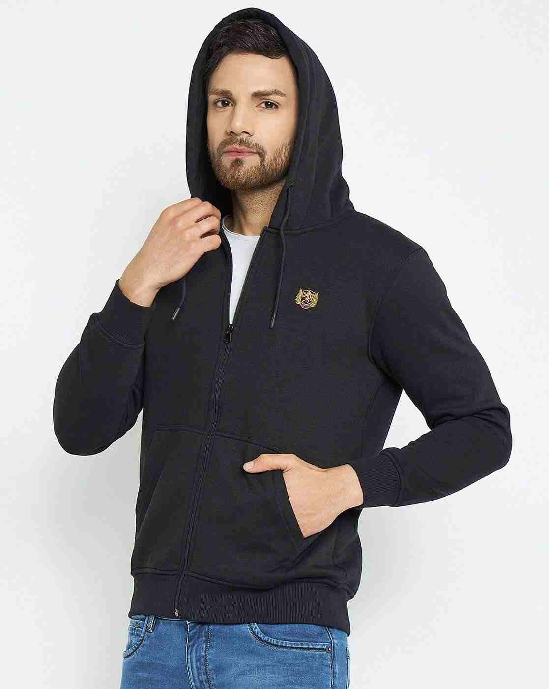 DUKE | Men Slim Fit Hoodie with Split-Kangaroo Pockets|1