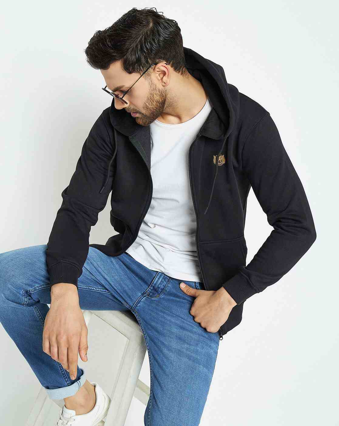 DUKE | Men Slim Fit Hoodie with Split-Kangaroo Pockets|5