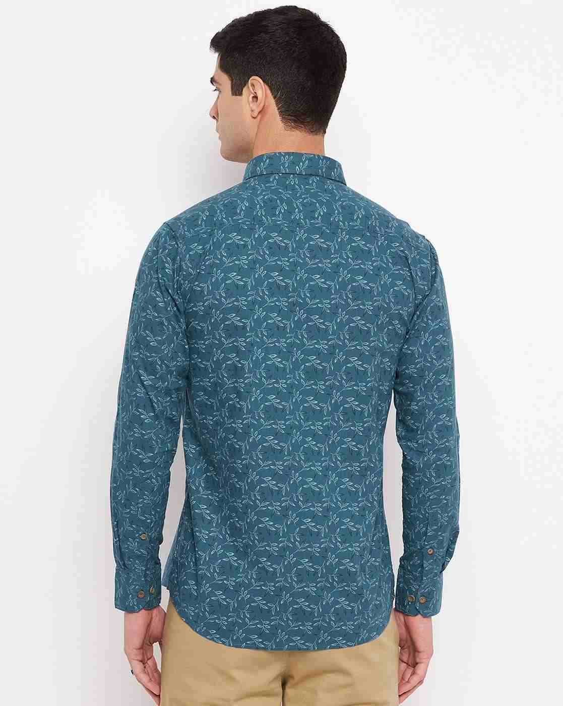DUKE | Men Leaf Print Slim Fit Shirt|3