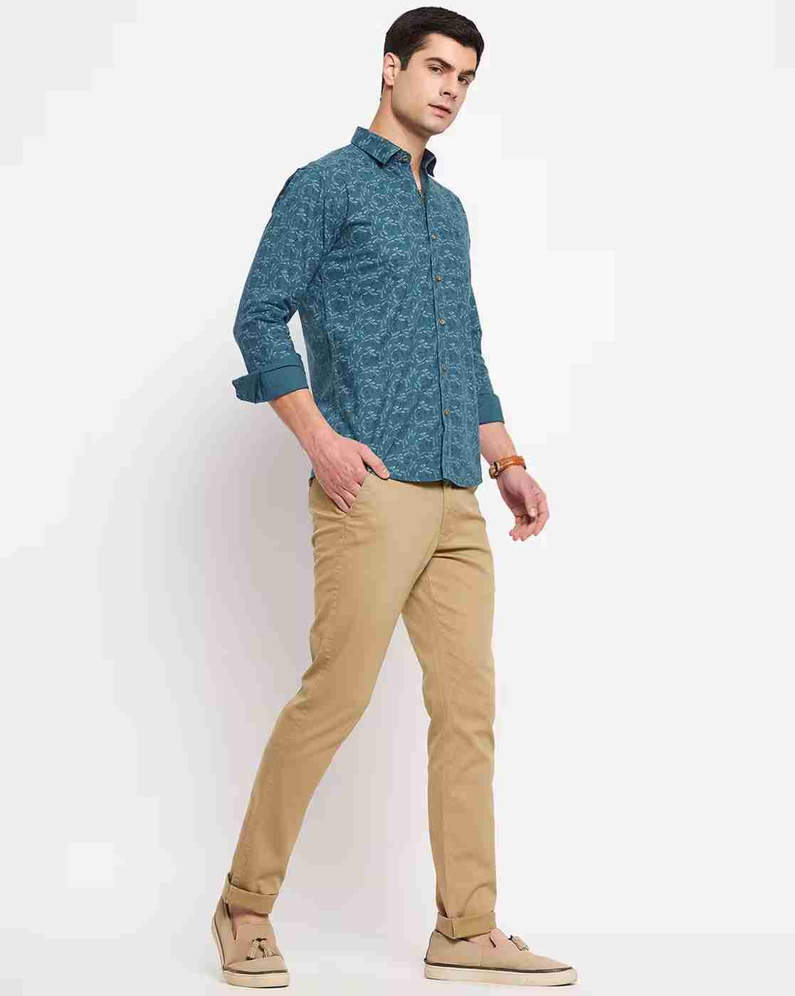 DUKE | Men Leaf Print Slim Fit Shirt|4