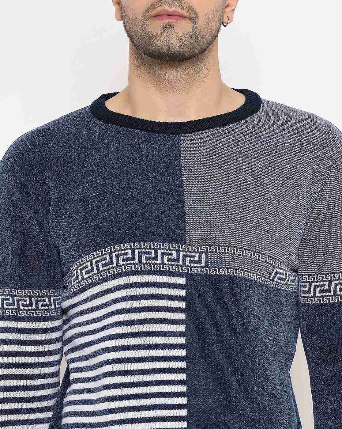 DUKE | Men Colourblock Regular Fit Crew-Neck Pullover|6