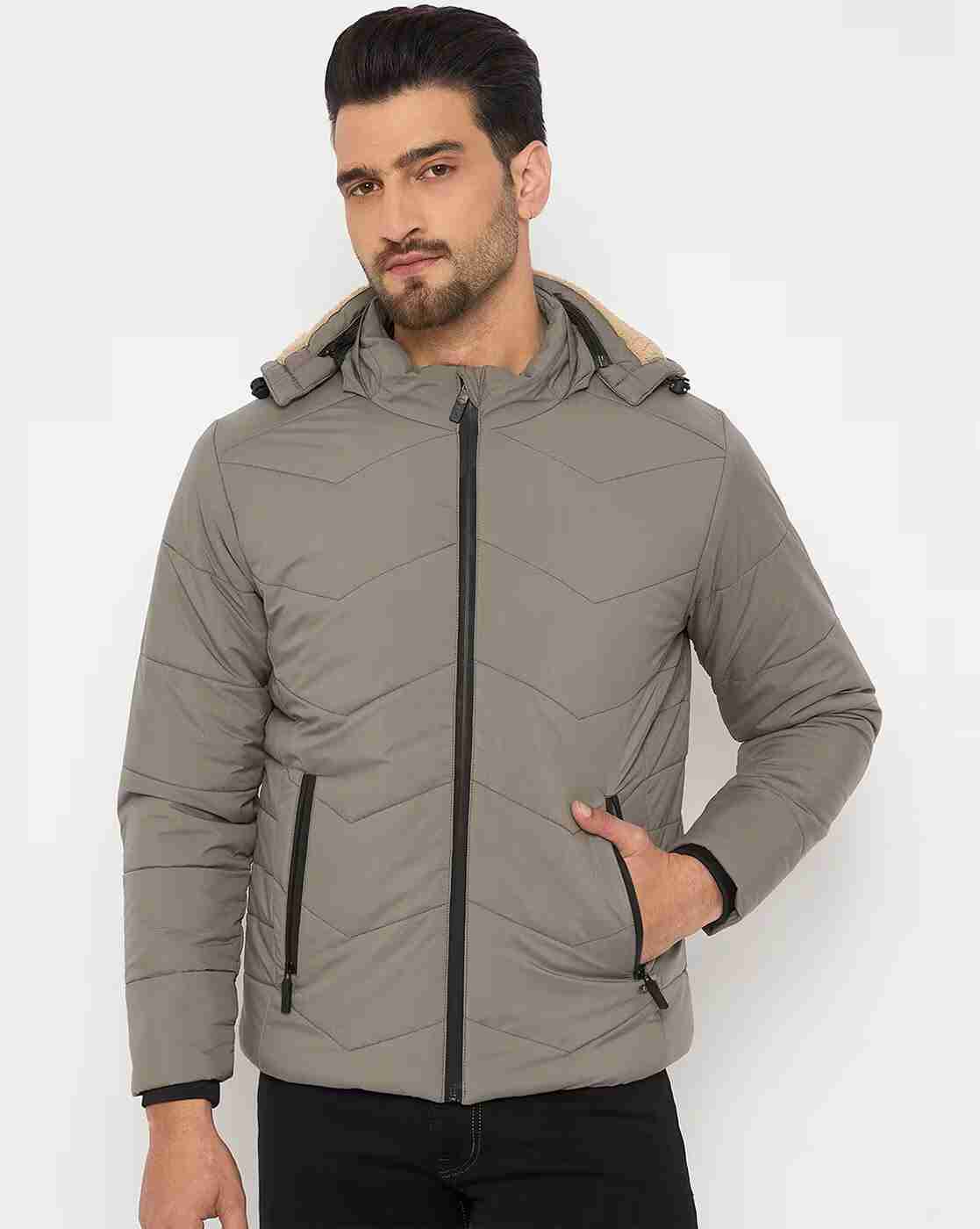 DUKE | Men Regular Fir Zip-Front Puffer Jacket with Detachable Hood|0