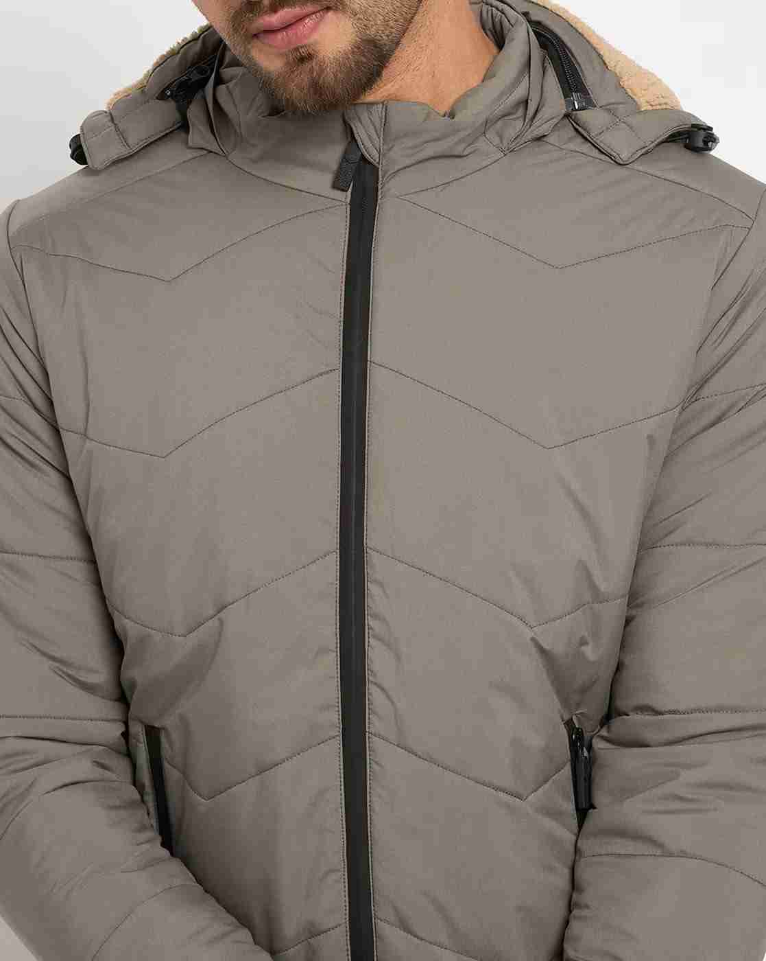 DUKE | Men Regular Fir Zip-Front Puffer Jacket with Detachable Hood|7