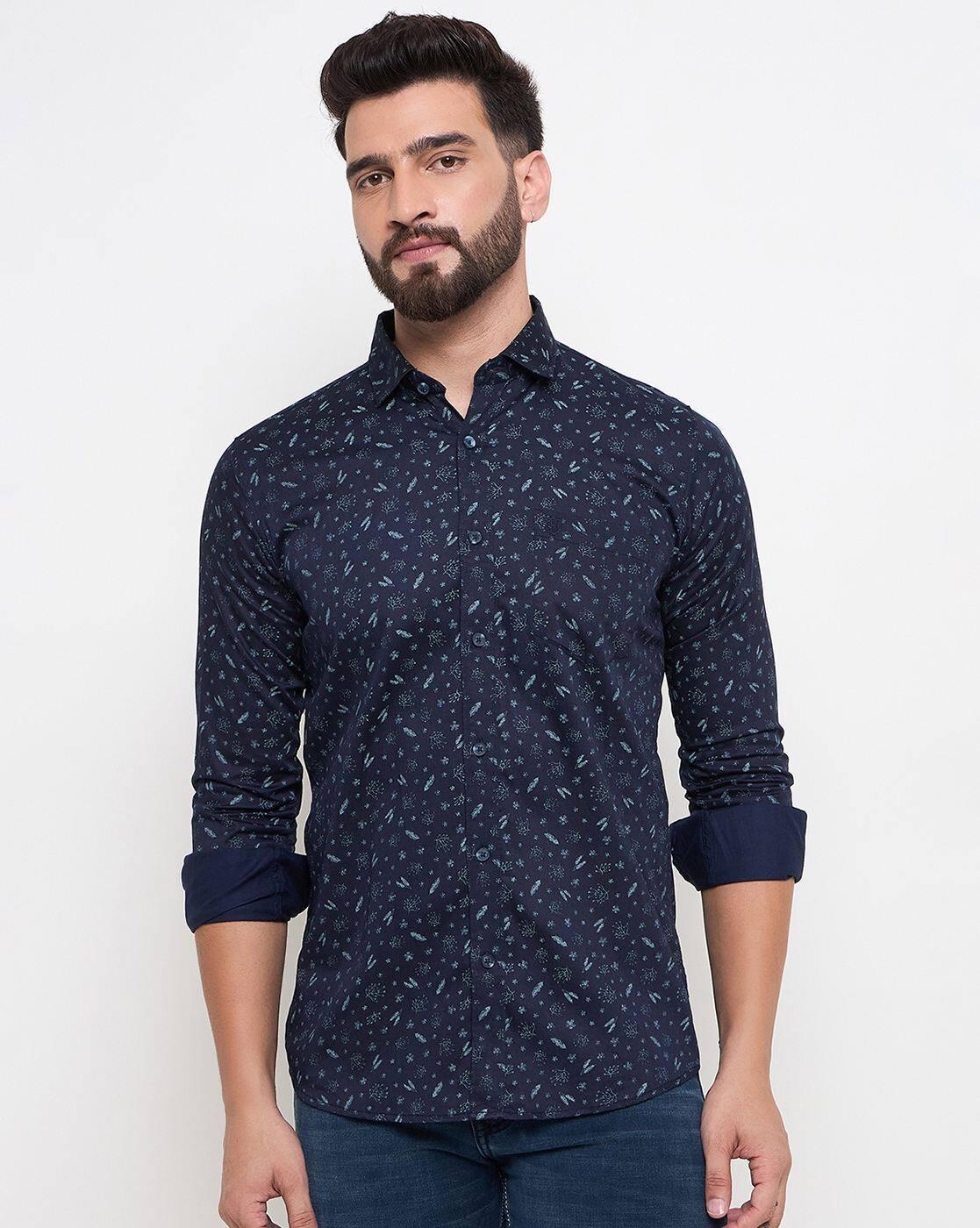 DUKE | Men Micro Print Slim Fit Shirt|0