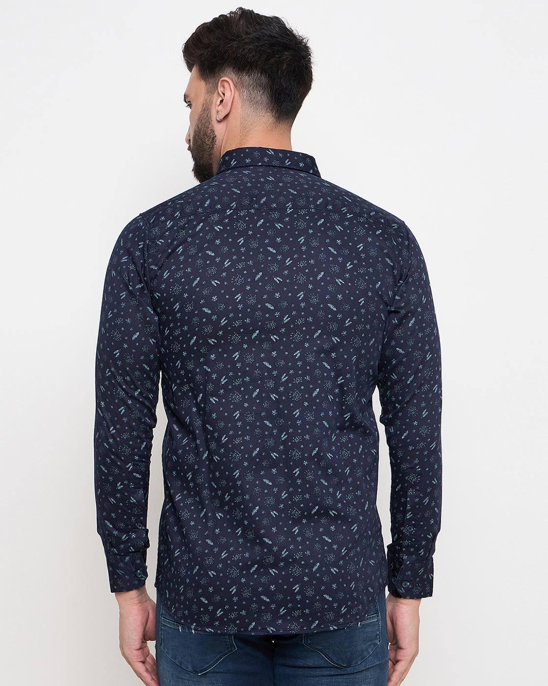 DUKE | Men Micro Print Slim Fit Shirt|3