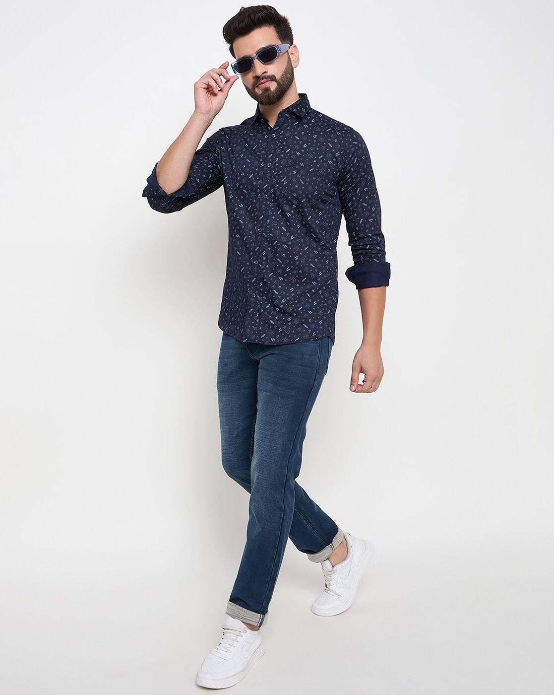 DUKE | Men Micro Print Slim Fit Shirt|4