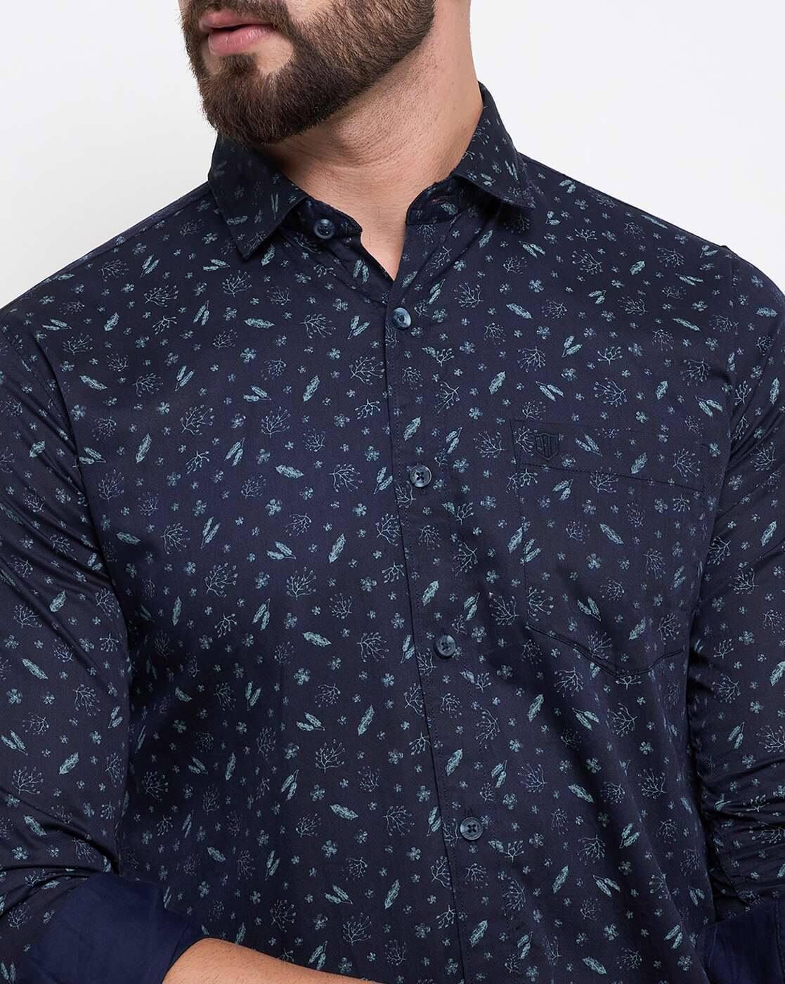 DUKE | Men Micro Print Slim Fit Shirt|5