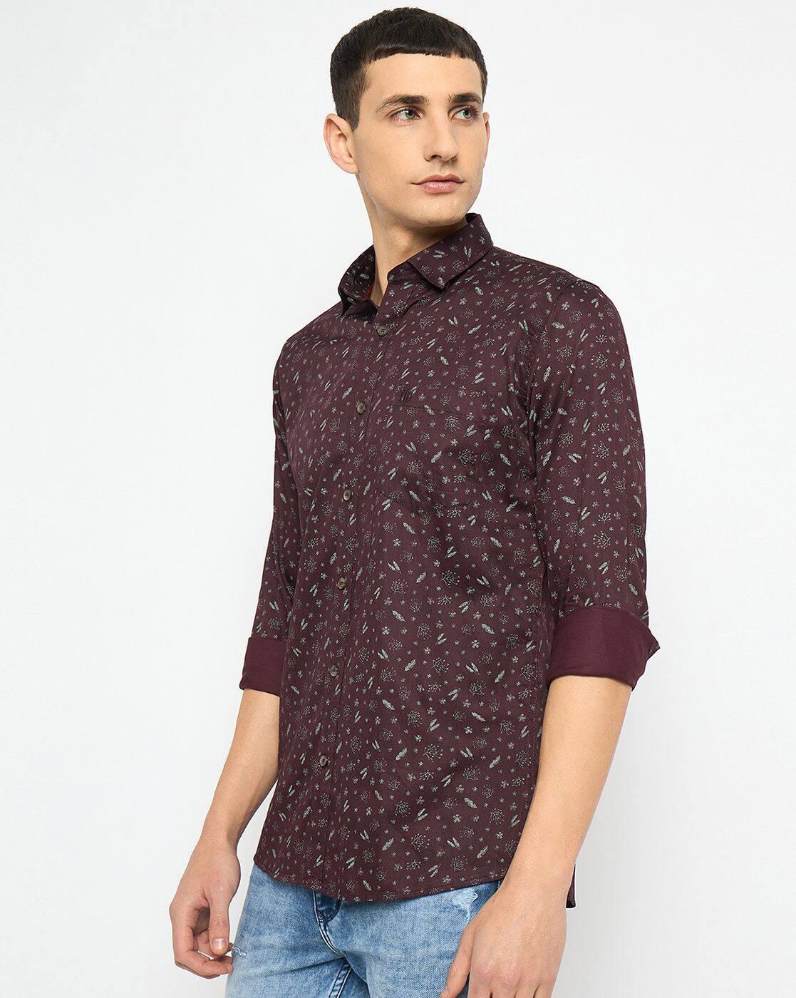 DUKE | Men Micro Print Slim Fit Shirt|1