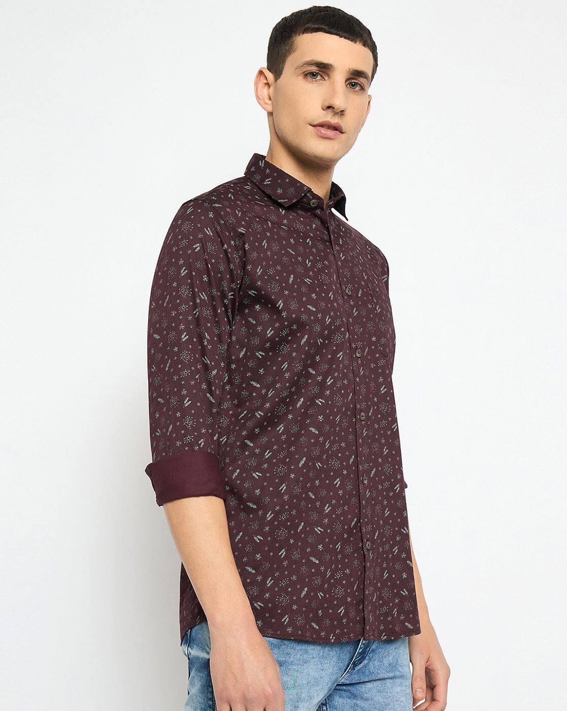 DUKE | Men Micro Print Slim Fit Shirt|2