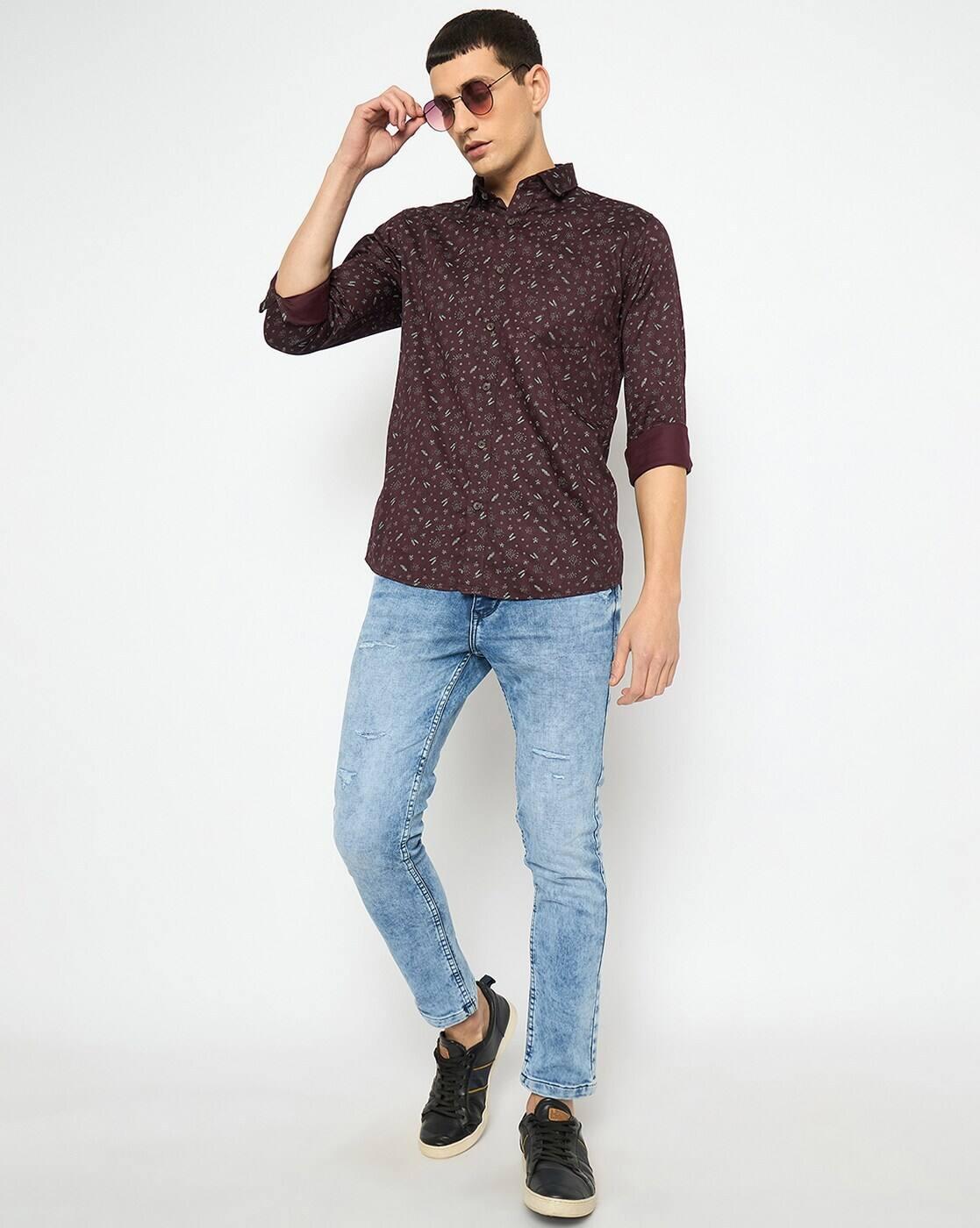 DUKE | Men Micro Print Slim Fit Shirt|4
