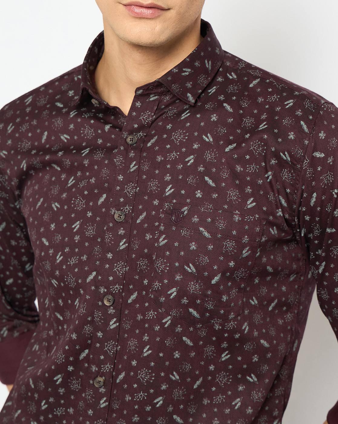 DUKE | Men Micro Print Slim Fit Shirt|5