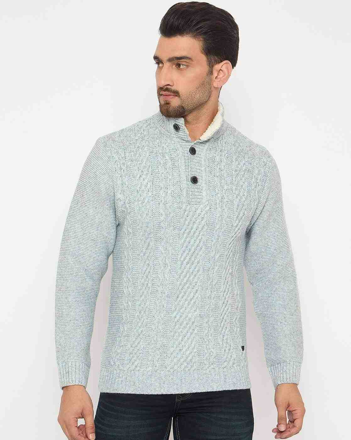 Men Cable-Knit Regular Fit Pullover