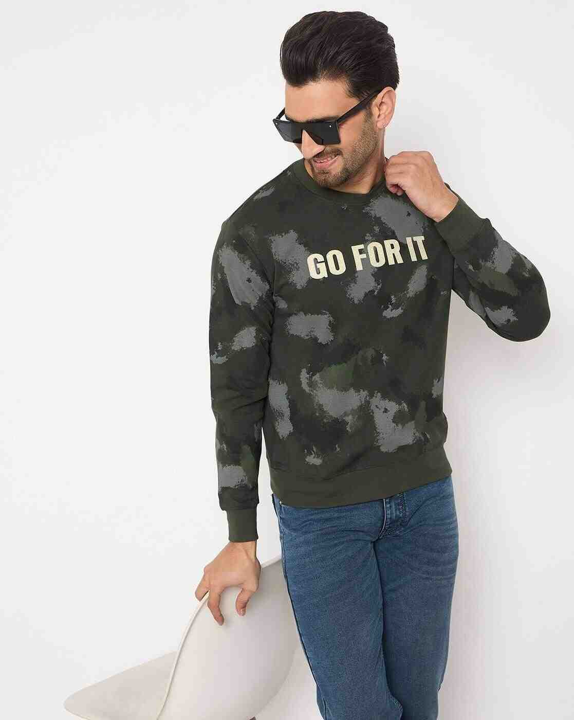 DUKE | Men Typographic Print Regular Fit Pullover|6