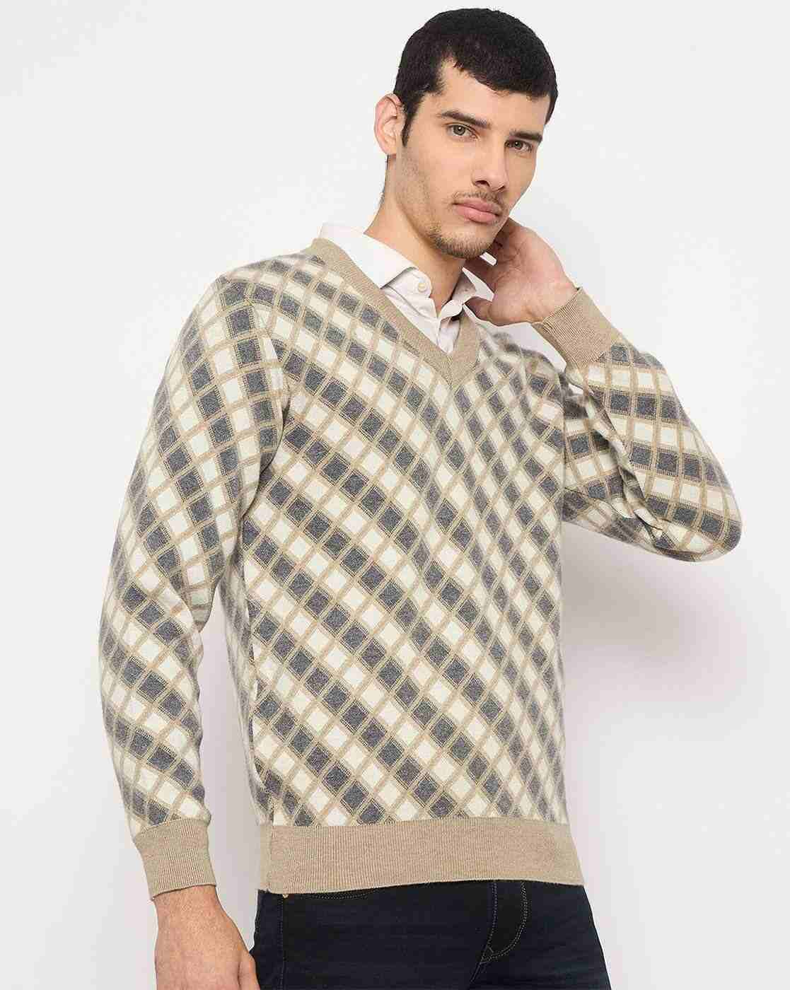 DUKE | Men Checked Regular Fit Pullover|2