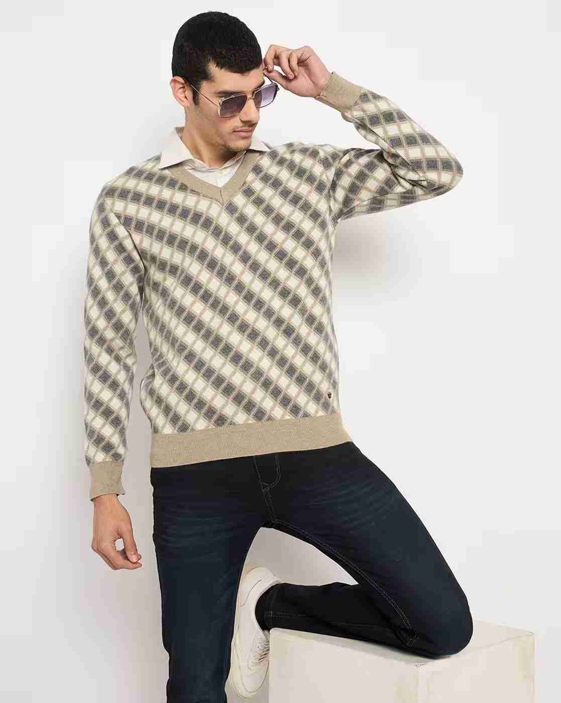 DUKE | Men Checked Regular Fit Pullover|4