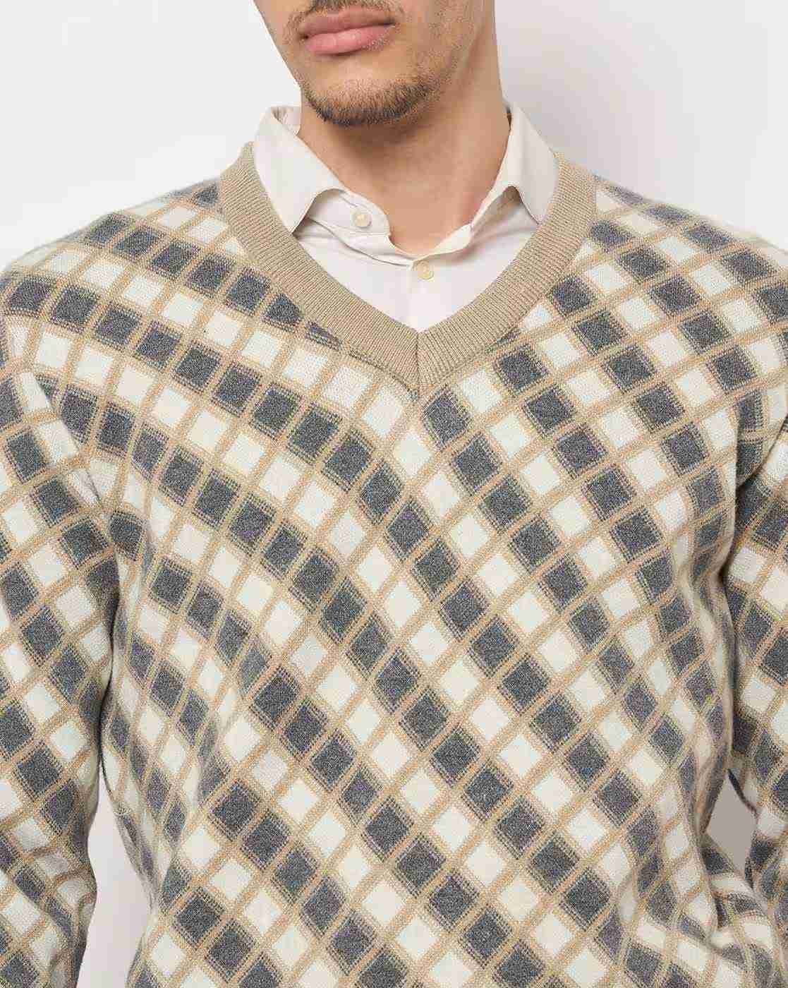 DUKE | Men Checked Regular Fit Pullover|6
