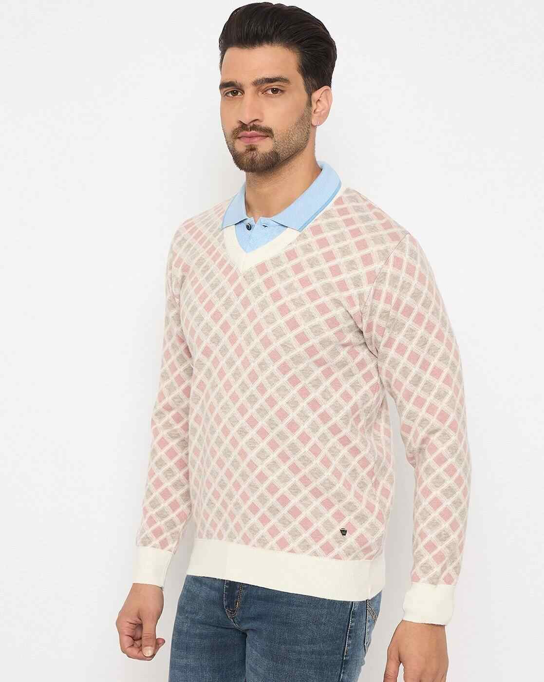 DUKE | Men Checked Regular Fit Pullover|1