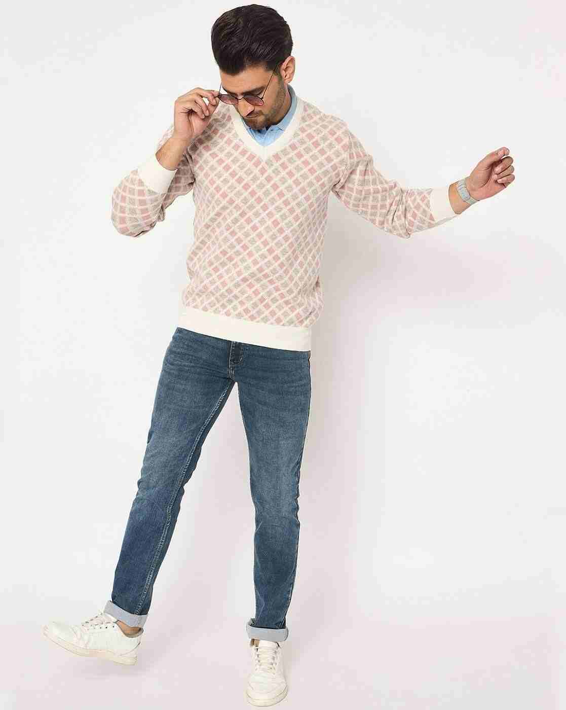 DUKE | Men Checked Regular Fit Pullover|5