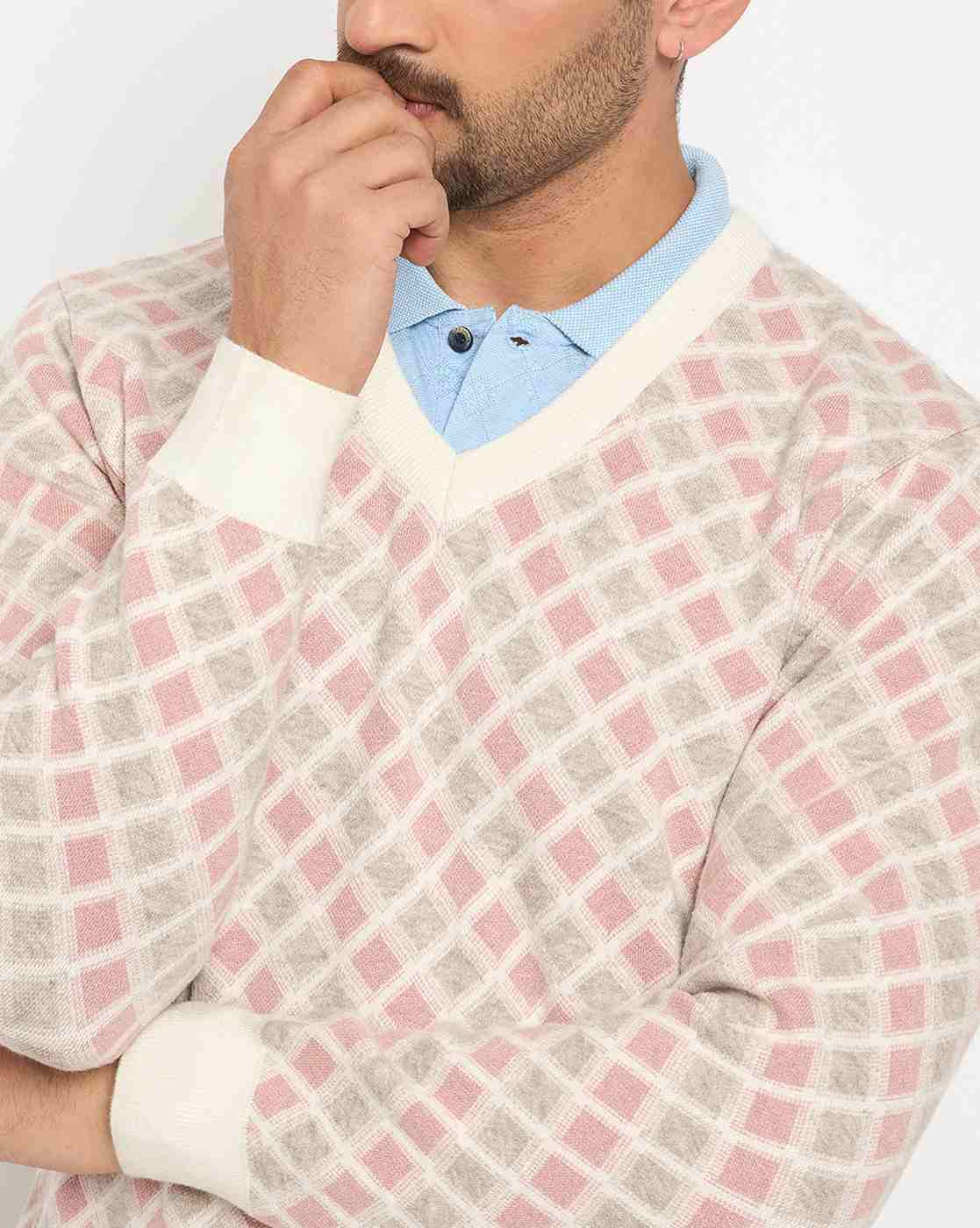 DUKE | Men Checked Regular Fit Pullover|6