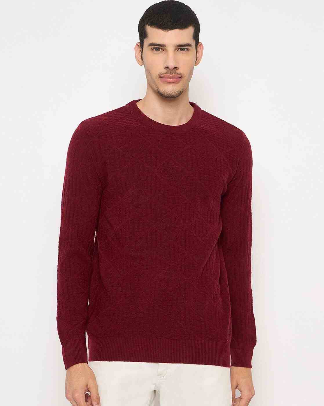 DUKE | Men Checked Regular Fit Crew-Neck Pullover|0