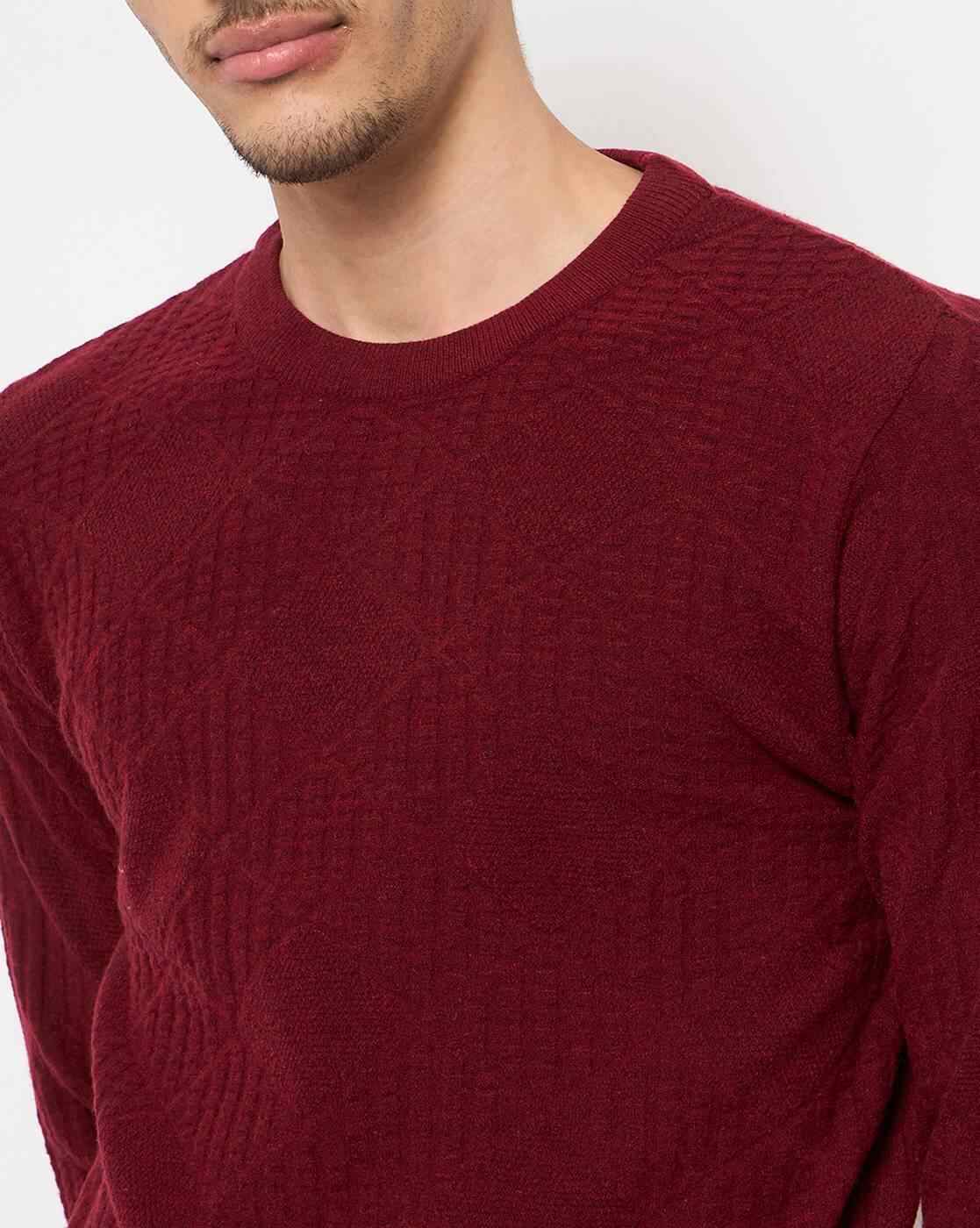DUKE | Men Checked Regular Fit Crew-Neck Pullover|6