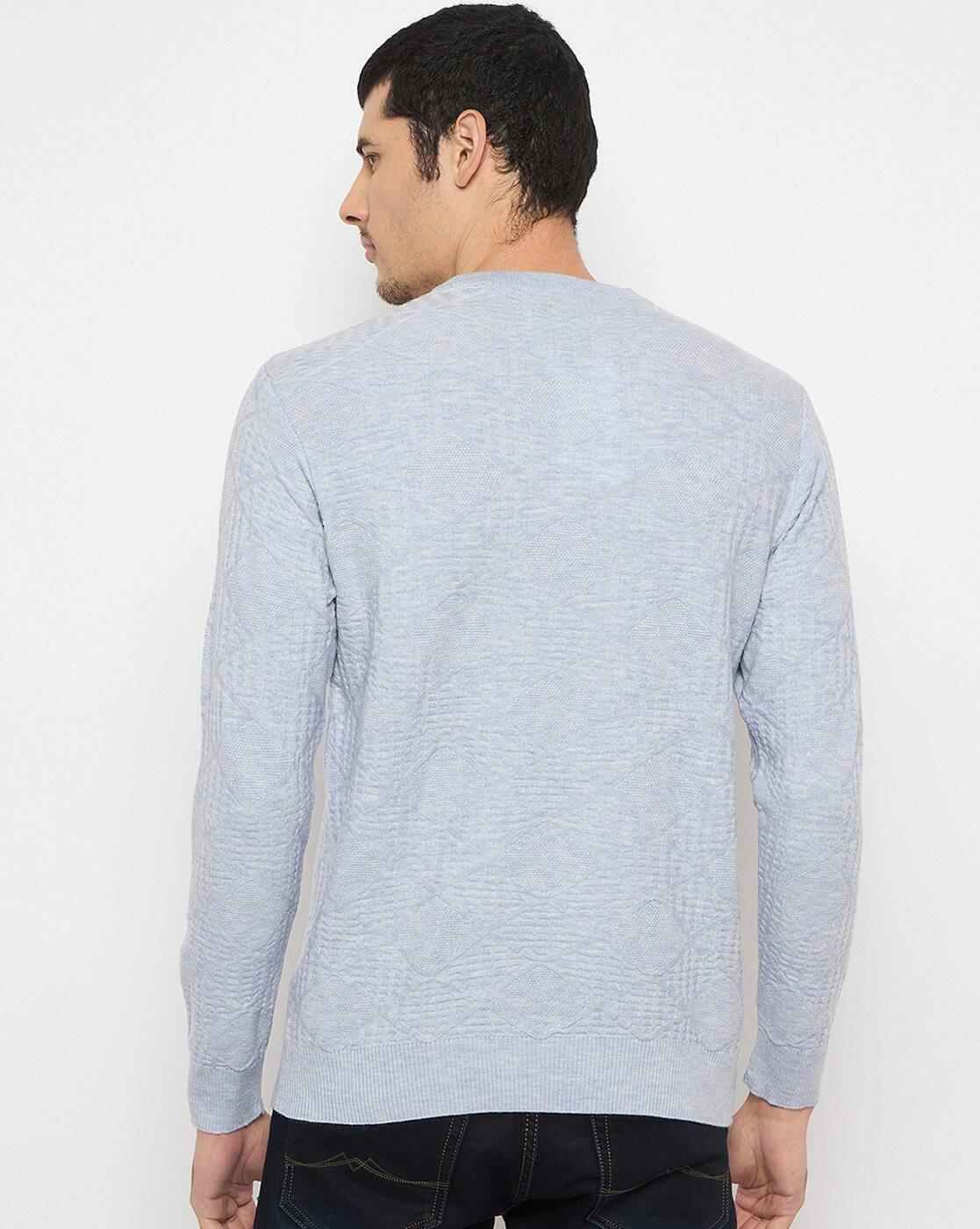 DUKE | Men Checked Regular Fit Crew-Neck Pullover|3