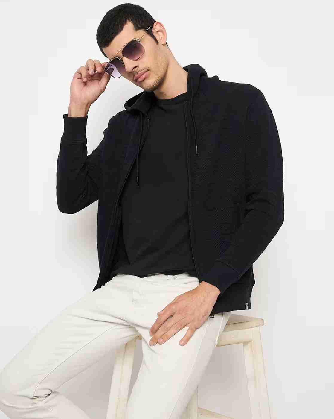 DUKE | Men Typographic Print Slim Fit Zip-Front Hoodie|4