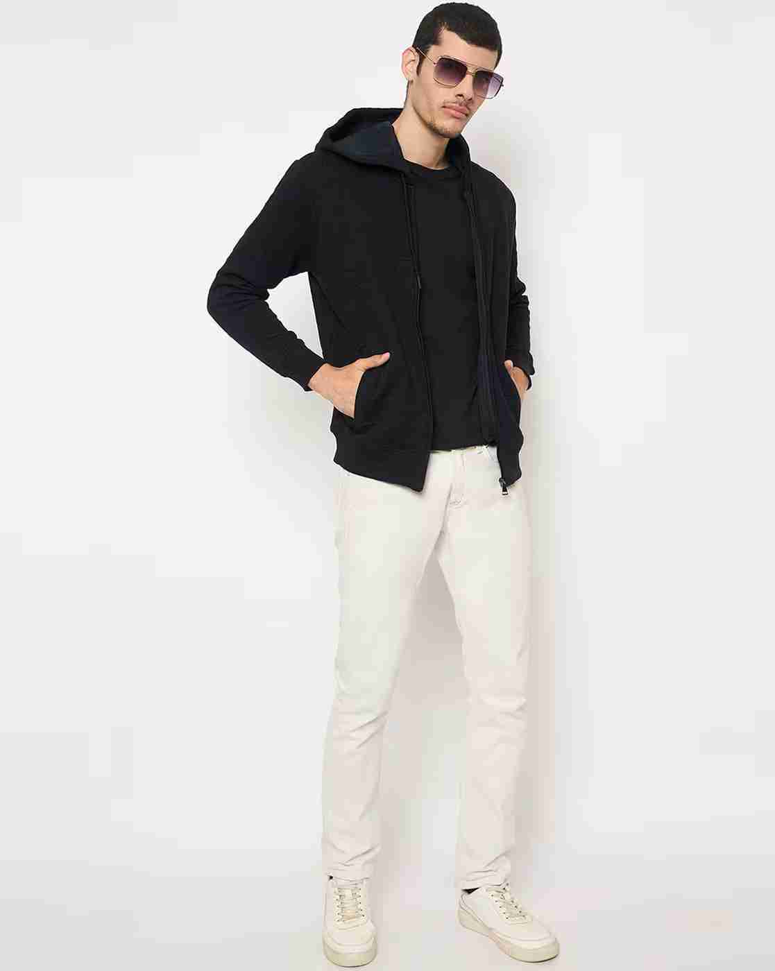 DUKE | Men Typographic Print Slim Fit Zip-Front Hoodie|5