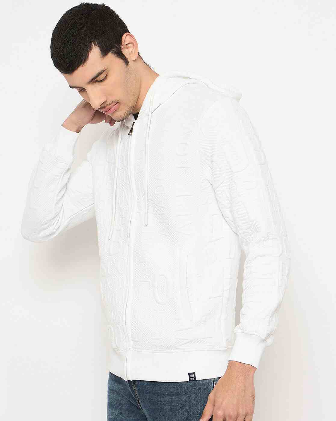 DUKE | Men Typographic Print Slim Fit Zip-Front Hoodie|1