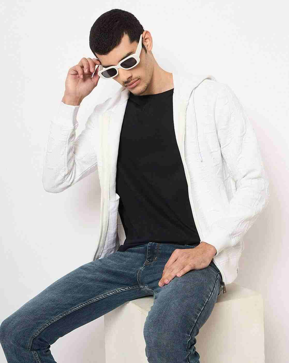 DUKE | Men Typographic Print Slim Fit Zip-Front Hoodie|4