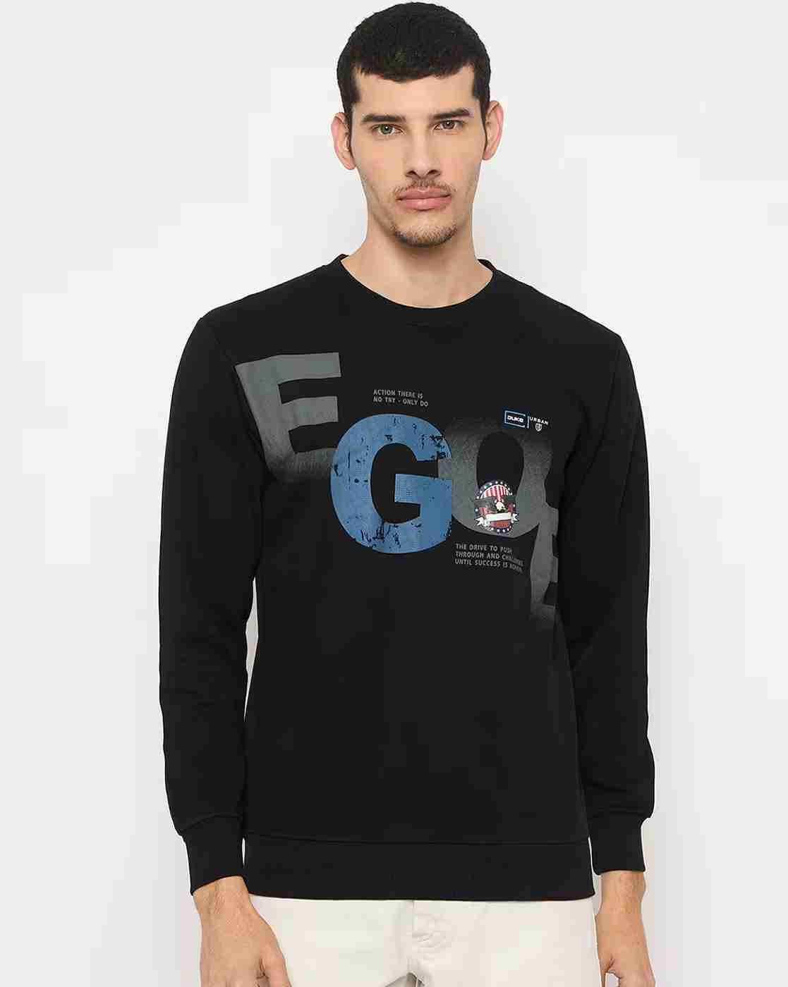 DUKE | Men Typographic Print Regular Fit Crew-Neck Sweatshirt|0