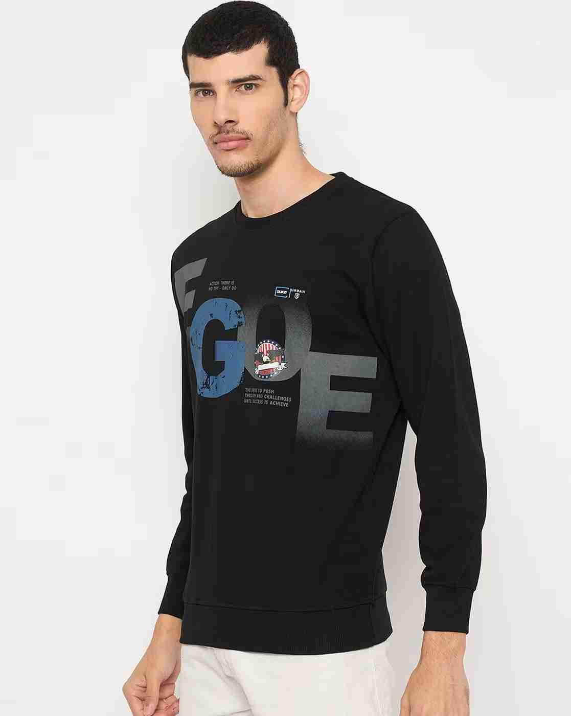DUKE | Men Typographic Print Regular Fit Crew-Neck Sweatshirt|1